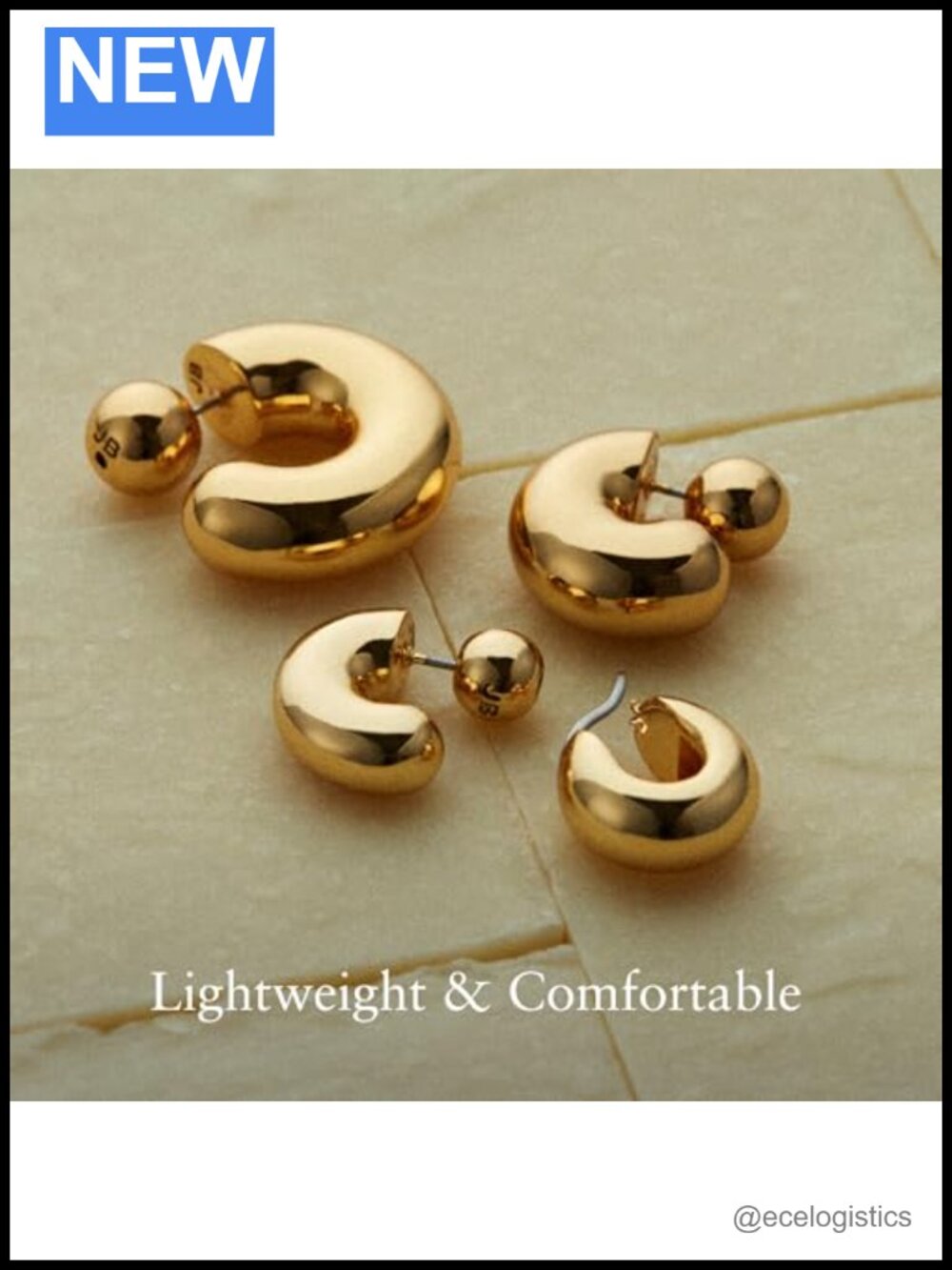 Stainless Steel Mini Hoop Earrings Hinge Back - Picture 4 of 5